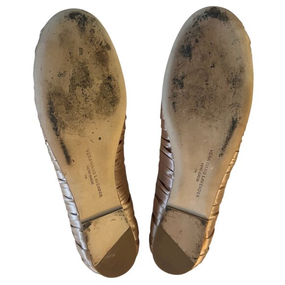 Vera Wang Lavendar Leona Rose Gold/Blush Pink Satin Ballet Flats - Size 7 - Picture 7 of 7